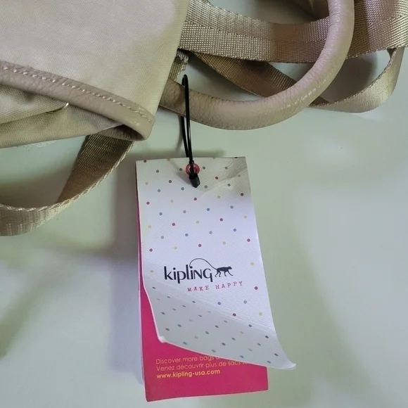 Kipling Wendy Backpack Purse Tan White NWT Kipling NWT Wendy Backpack purse tan white. - www  main image 4